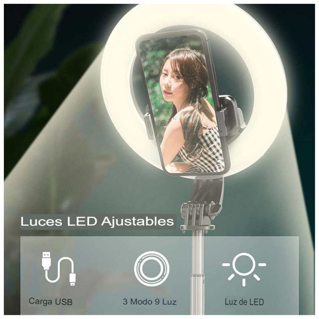 Mini Aro de Luz LED para Celular y Grabación (con Control y Modos RGB)